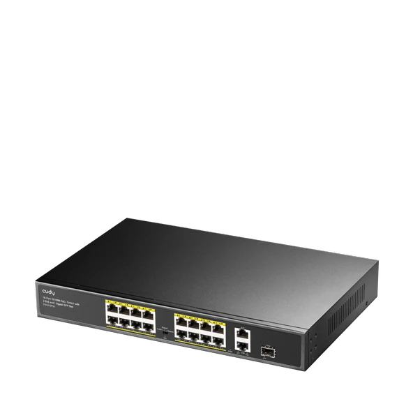 Cudy Switch 16 Port Fs1018Ps1 10/100Mbps 1Xsfp 2Xge Rj45 Vlan&Extend Mode 250M 200W 1U Poe+ Ethernet