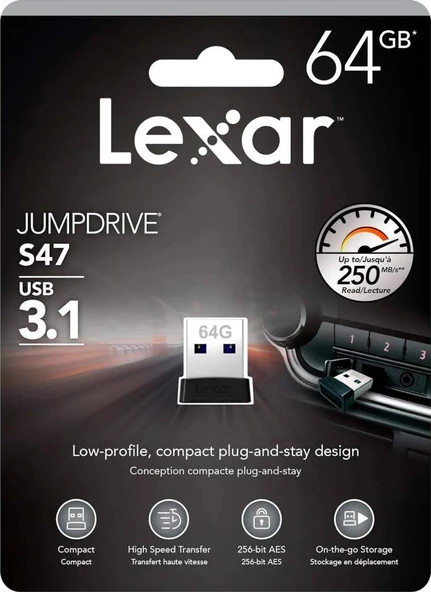 Lexar JumpDrive 64GB S47 USB 3.1 Flash Sürücü LJDS47 - 3