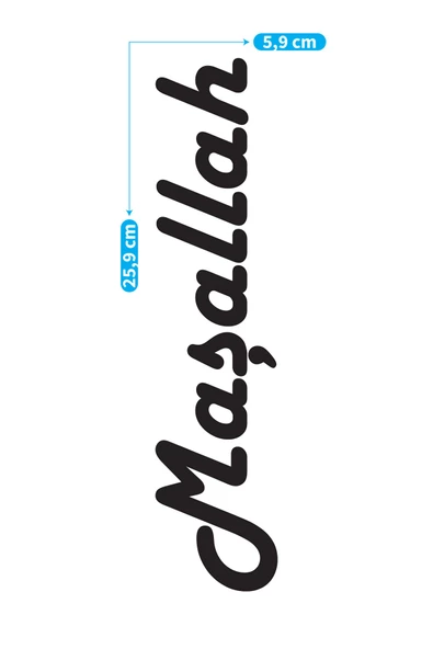 Maşallah Yazılı Araç Sticker 21x29 cm, Oto Sticker, Araba Sticker - 2