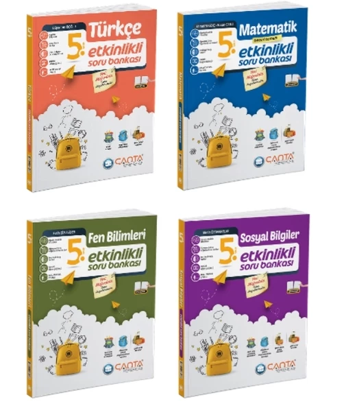Çanta Yayınları 5. Sınıf Tüm Dersler Etkinlikli Kazanım Sıralı Soru Bankaları (4 Kitap)