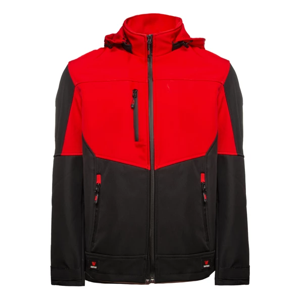 Softshell Kapşonlu Parçalı Mont - 6