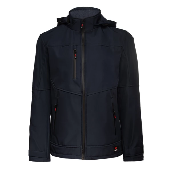 Softshell Kapşonlu Parçalı Mont - 4