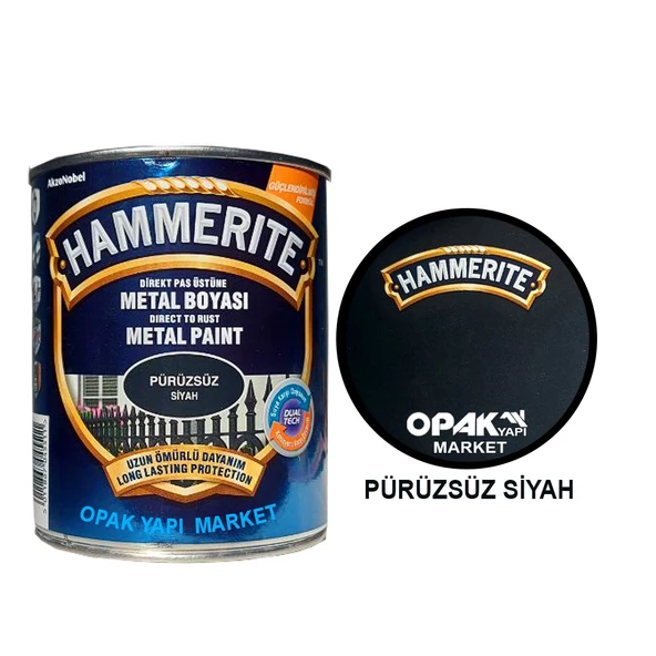 Marshall Hammerite Düz Siyah 0.75 Lt (1 Kg) ürün görseli