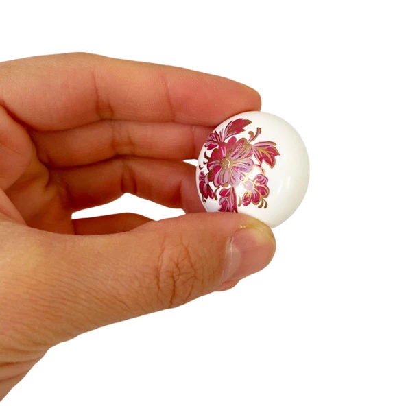 8 Adet Pembe Beyaz Ortanca Çiçek Desenli Polimer Düğme Kulp Mantar Mobilya Mutfak Dolabı Çekmece Kulbu Kulpları - Resim 3