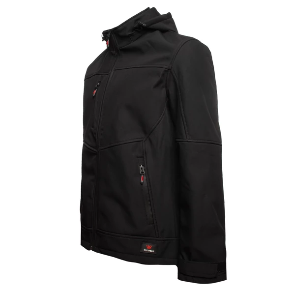 Softshell Kapşonlu Parçalı Mont - 12