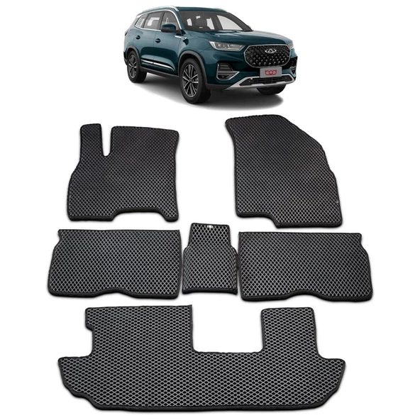 Bod Chery Tiggo 8 Pro Max 7 Koltuk 3D Havuzlu Paspas 2024-Sonrası Siyah ürün görseli