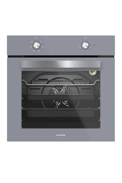 Silverline 3'lü Gri Cam Ankastre Set (3481 Flam 60 Gri+cs5335s02+bo65e1s01) - 4