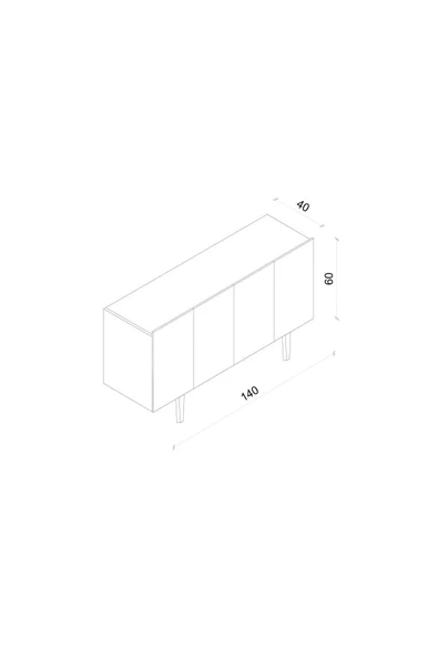 Enwood Capella Gri Mdf 4 Kapaklı Raflı 140 Lık Konsol - 5