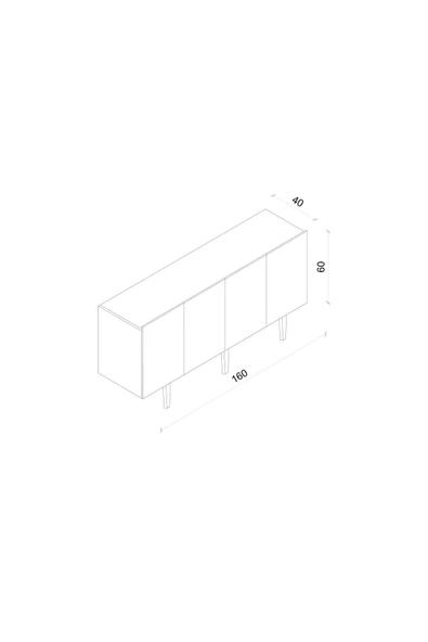 Enwood Capella Kum Taşı Rengi Mdf 4 Kapaklı Raflı 160 Lık Konsol - 5