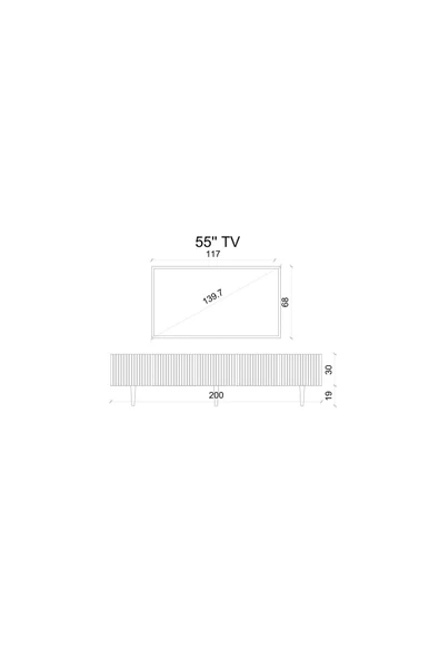 Enwood Capella Country Mdf Beyaz 5 Kapaklı Ahşap Ayaklı 200 Cm Tv Ünitesi - 6