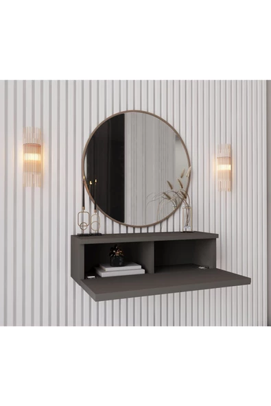 Enwood MİMOSA GRİ MDF DUVARA MONTE KAPAKLI DRESUAR - 3