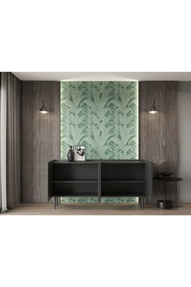 Enwood Capella Siyah Mdf 4 Kapaklı Raflı 160 Lık Konsol - 4