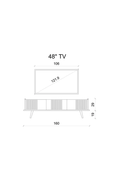 Enwood SPİCA SAFİR MEŞE RENGİ MDF 3 KAPAKLI AHŞAP AYAKLI 160 CM TV ÜNİTESİ - 4