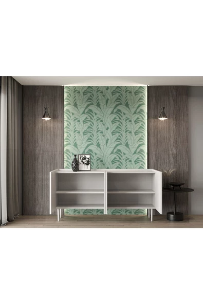 Enwood Capella Beyaz Mdf 4 Kapaklı Raflı 140 Lık Konsol - 4