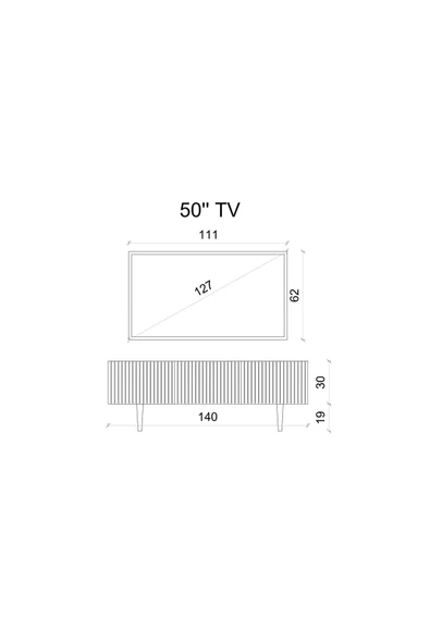 Enwood Capella Gri Mdf Country 3 Kapaklı Ahşap Ayaklı 140 Cm Tv Ünitesi - 6