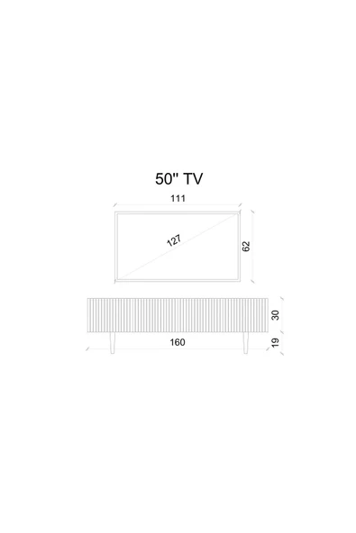 Enwood Capella Gri Mdf Country 4 Kapaklı Ahşap Ayaklı 160 Cm Tv Ünitesi - 5