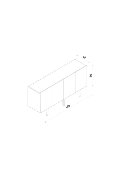 Enwood Capella Gri Mdf 4 Kapaklı Raflı 160 Lık Konsol - 6