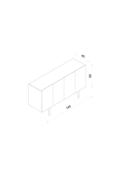 Enwood Capella Kum Taşı Rengi Mdf 4 Kapaklı Raflı 140 Lık Konsol - 5
