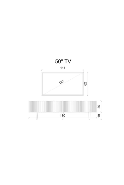 Enwood Capella Siyah Country Mdf 4 Kapaklı Duvara Monte 180 Cm Tv Ünitesi - 6