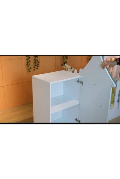 Enwood VEGA  MODÜLER KAPAKLI-RAFLI MDF SU BAZLI BOYALI  ÇOCUK DOLABI 120 X 60 X 37 CM - 3