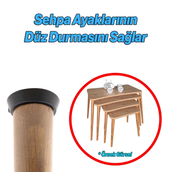 8 Adet Düz Siyah Zigon Sehpa Ayağı Tabanı Mobilya Masa Açılı Orta Sehpa Ayak Bağlantı Aparatı - 5