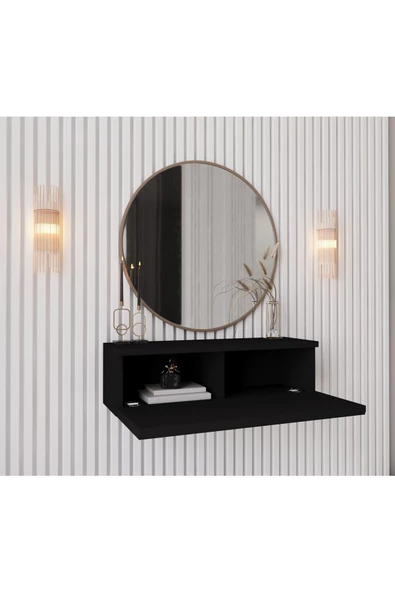 Enwood MİMOSA SİYAH MDF DUVARA MONTE KAPAKLI DRESUAR - 3