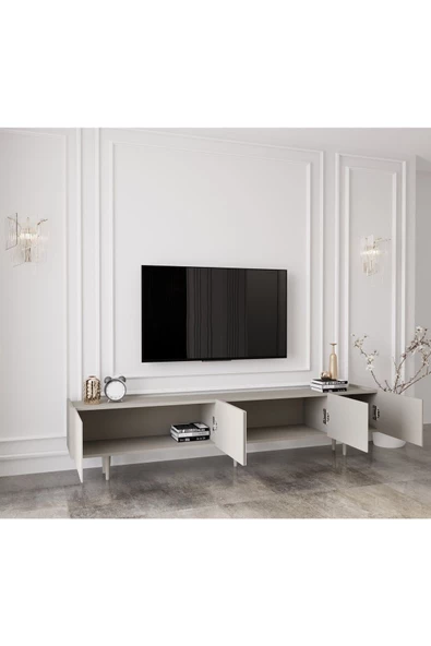 Enwood Capella Kumtaşı Rengi Mdf 5 Kapaklı Ahşap Ayaklı 200 Cm Tv Ünitesi - 3