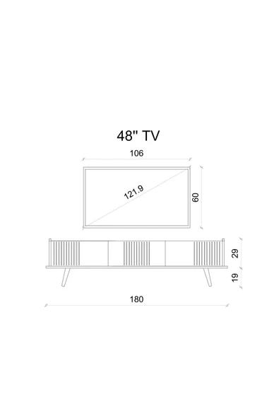 Enwood SPİCA SAFİR MEŞE RENGİ MDF 3 KAPAKLI AHŞAP AYAKLI 180 CM TV ÜNİTESİ - 4