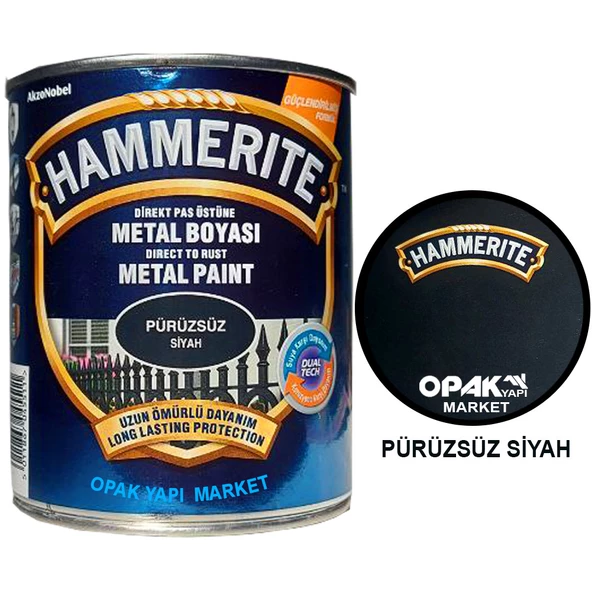 Marshall Hammerite Düz Siyah 2,5 lt (3,5 Kg) - 1