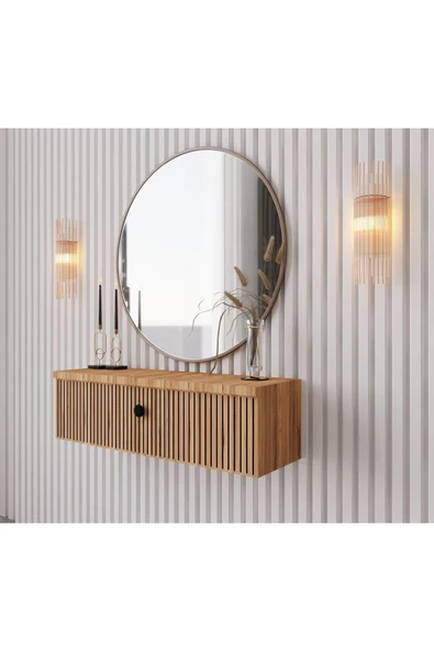 Enwood MİMOSA ATLANTİK ÇAM RENGİ MDF DUVARA MONTE KAPAKLI DRESUAR - 3