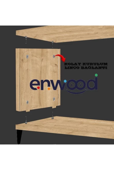 Enwood ALGOL MODÜLER MDF SALLANAN BEŞİK SAFİR MEŞE (İÇ YATAK ÖLÇÜSÜ 60 CM  X 100 CM) - 5