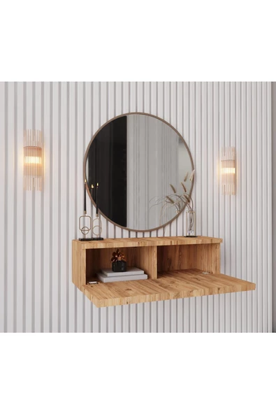 Enwood MİMOSA ATLANTİK ÇAM RENGİ MDF DUVARA MONTE KAPAKLI DRESUAR - 2