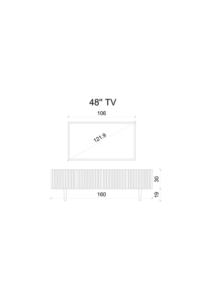 Enwood Capella Beyaz Country Mdf 4 Kapaklı Ahşap Ayaklı 160 Cm Tv Ünitesi - 6