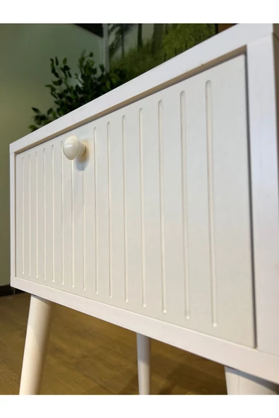 Enwood CANOPUS MDF BEYAZ AHŞAP AYAKLI TEK KAPAKLI KOMODİN - 6