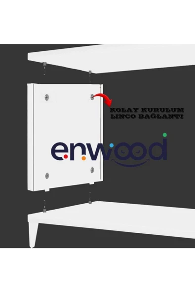 Enwood Capella Beyaz Country Mdf 3 Kapaklı Duvara Monte 140 Cm Tv Ünitesi - 4