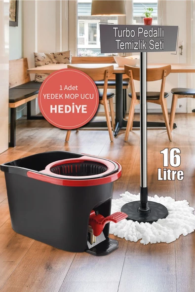 GRİMOR Life Turbo Pedallı Mop Temizlik Seti Kova Paspas 16 lt