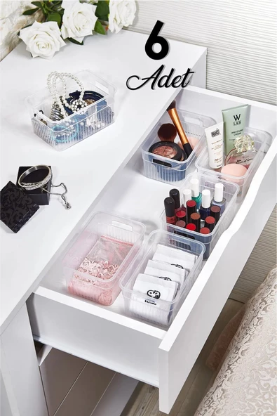 GRİMOR Life 6 Adet Çok Amaçlı Dolap Içi Düzenleyici Organizer- Buzdolabı Içi Düzenleyici Sepet - 2