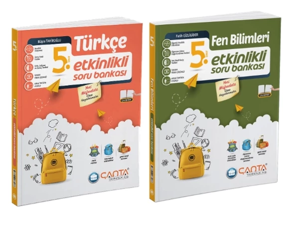ÇANTA YAYINLARI 5. Sınıf Türkçe + Fen Bilimleri Etkinlikli Kazanım Sıralı Soru Bankası