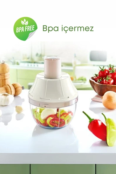 GRİMOR Life Bas Kes El Rondosu 3 Bıçaklı Pratik Basmalı Sebze Meyve Doğrayıcı Çelik Bıçaklı - 4