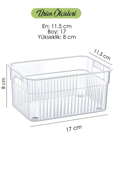 GRİMOR Life 6 Adet Çok Amaçlı Çekmece Içi Düzenleyici Organizer Şeffaf - DDLC-790 - 3