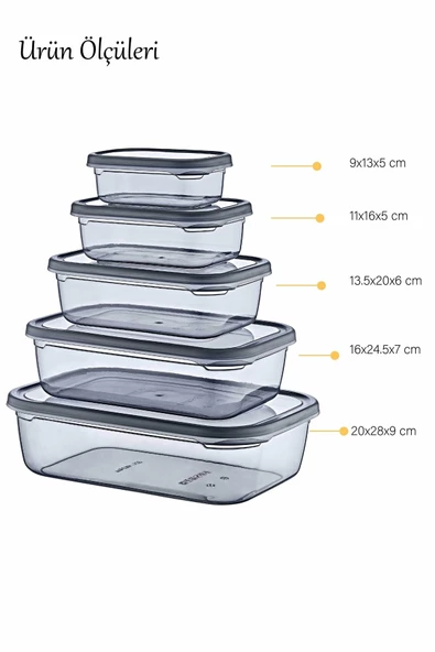 GRİMOR Life 10'lu Sızdırmaz Saklama Kabı (350 ML 670 ML 1,2 LT 2 LT 3,2 LT)-derin Dondurucu Ve Mikrodalga - 4