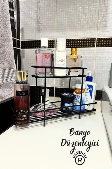 GRİMOR Life 2 Katlı Banyo Düzenleyici Metal Stand Makyaj Organizeri - Bakım Ürünleri Düzenleyici Organizer - 2