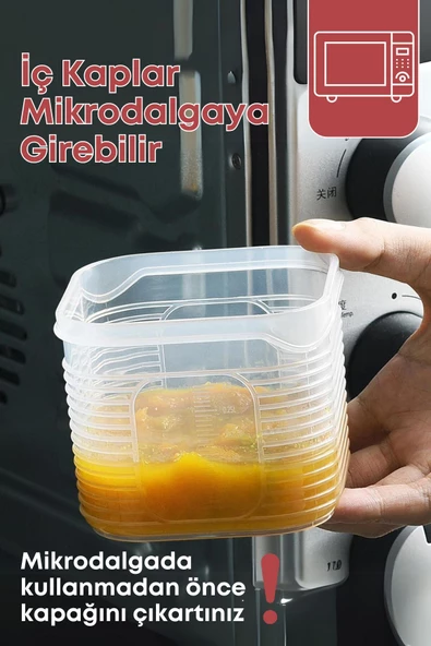 GRİMOR Life 7 Parça Sızdırmaz Hava Almaz Saklama Kabı Seti-kahvaltı Beslenme Kabı-derin Dondurucu Ve Mikrodalga - 3