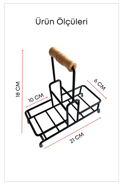 GRİMOR Life Metal Standlı Siyah Ahşap Detaylı Çamaşır Suyu ve Sıvı Sabunluk Banyo Seti-Sünger Hediyeli - 6