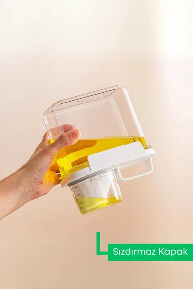 GRİMOR Life 1 Adet Sızdırmaz Depolama Erzak Bakliyat Deterjan Saklama Kabı- Ölçekli Saklama Kutusu 1100 ml - 2