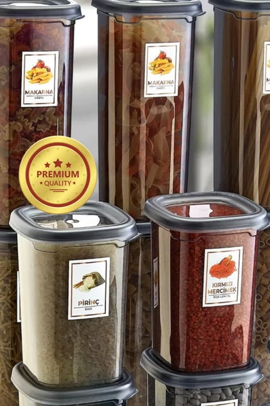GRİMOR Life 25 Li Renkli Resimli Varak Yaldızlı Suya Dayanıklı Erzak Bakliyat Etiketi Sticker - 4