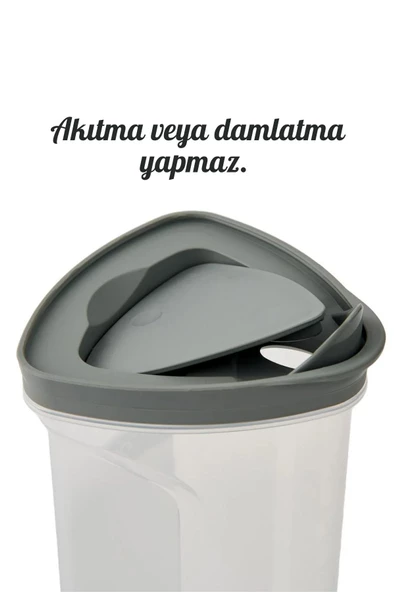 GRİMOR Life 1 Adet Plastik Ölçekli Pratik Yağdanlık Sıvı Yağlık Sirkelik Sos Şişesi 750ml - 3