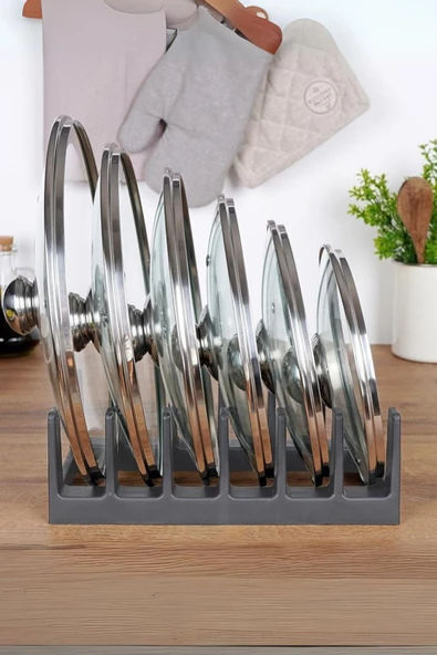 GRİMOR Life 2 Adet 6 Bölmeli Tencere Tava Kapağı Ve Tabak Düzenleyici Tabaklık-çekmece Dolap Içi Düzenleyici - 5