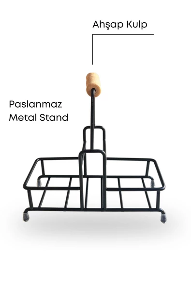 GRİMOR Life Metal Standlı Krem Begonya Bulaşık Deterjanı ve Sıvı Sabunluk Mutfak Seti-Sünger Hediyeli - 2