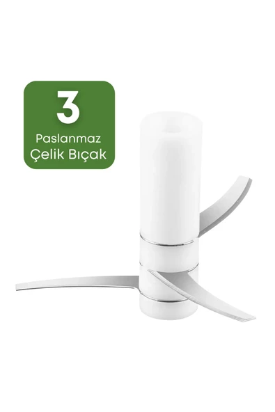 GRİMOR Life Bas Kes El Rondosu 3 Bıçaklı Pratik Basmalı Sebze Meyve Doğrayıcı Çelik Bıçaklı - 3